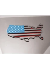 American Car Craft 1-Piece Stainless Steel Polished Red-White-Blue USA Map Flag Emblem ACC-142062                                     - ACC-142062 - Image 2