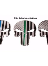 American Car Craft 1-Piece 6" Stainless Steel Brushed No Color Pride Patriot Skull Emblem                                     - ACC-142072 - Image 2
