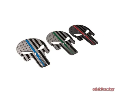 American Car Craft 1-Piece 6" Stainless Steel Brushed No Color Pride Patriot Skull Emblem - ACC-142072