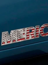American Car Craft 1-Piece Stainless Steel Brushed Merica Emblem                                     - ACC-142077 - Image 4