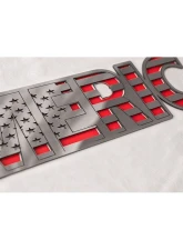 American Car Craft 1-Piece Stainless Steel Brushed Merica Emblem                                     - ACC-142077 - Image 2