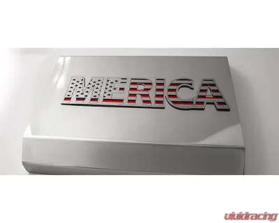 American Car Craft 1-Piece Stainless Steel Brushed Merica Emblem - ACC-142077