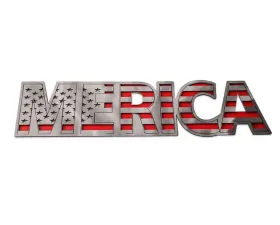American Car Craft 1-Piece Stainless Steel Brushed Merica Emblem