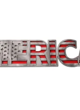 American Car Craft 1-Piece Stainless Steel Brushed Merica Emblem                                     - ACC-142077 - Image 6