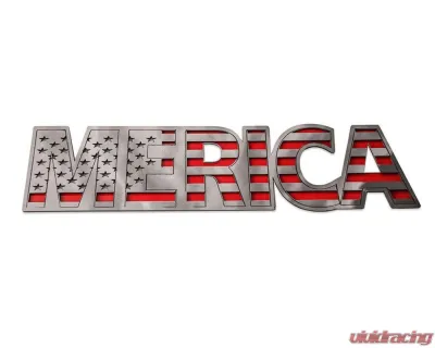 American Car Craft 1-Piece Stainless Steel Brushed Merica Emblem - ACC-142077