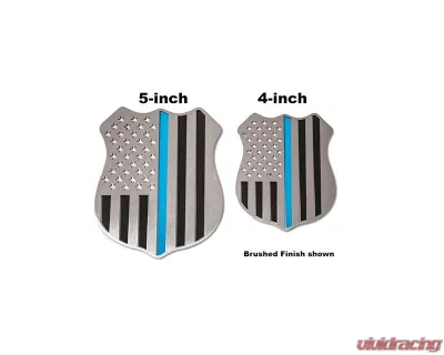 American Car Craft 1-Piece 4" Stainless Steel Brushed Police Shield Emblem - ACC-142081