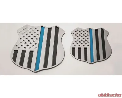 American Car Craft 1-Piece 4" Stainless Steel Brushed Police Shield Emblem - ACC-142081