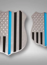 American Car Craft 1-Piece 4" Stainless Steel Brushed Police Shield Emblem                                     - ACC-142081 - Image 4