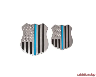 American Car Craft 1-Piece 4" Stainless Steel Brushed Police Shield Emblem - ACC-142081