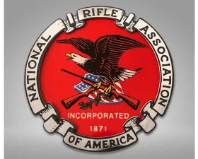 American Car Craft 1-Piece Stainless Steel Brushed NRA Emblem
