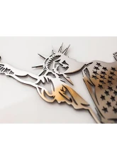 American Car Craft 1-Piece Stainless Steel Brushed Emblem "Lady Liberty" Statue of Liberty                                     - ACC-142104 - Image 4