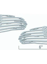 American Car Craft 1-Piece 6" Stainless Steel Brushed Small Battle Worn American Flag Emblem                                     - ACC-142128 - Image 2