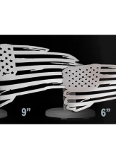 American Car Craft 1-Piece 6" Stainless Steel Brushed Small Battle Worn American Flag Emblem                                     - ACC-142128 - Image 5
