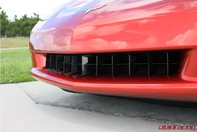 American Car Craft Black Retro Style Stealth Stainless Steel Front Grille Chevrolet Corvette C6 2005-2013 - ACC-042111