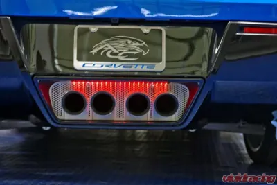American Car Craft Red LED Perforated Illum Exhaust Filler Panel Chevrolet Corvette Stingray C7 2014-2019 - ACC-052012