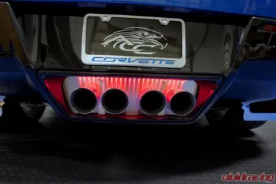 American Car Craft Red Brushed Stainless Exhaust Filler Panel Chevrolet Corvette Stingray 2014-2019 - ACC-052016