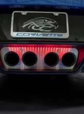 American Car Craft Red Brushed Stainless Exhaust Filler Panel Chevrolet Corvette Stingray 2014-2019                                     - ACC-052016 - Image 3