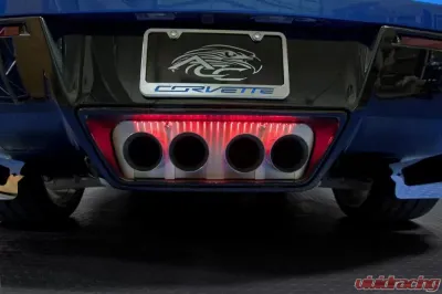 American Car Craft Red Brushed Stainless Exhaust Filler Panel Chevrolet Corvette Stingray 2014-2019 - ACC-052016
