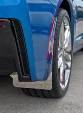 American Car Craft 4Pc Stainless Steel Mud Guards Polished w/Carbon Fiber Backing Chevrolet Corvette Stingray C7 2014-2019                                     - ACC-052022 - Image 2