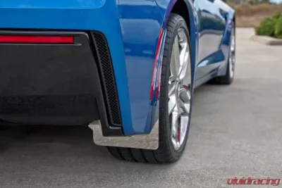 American Car Craft 4Pc Stainless Steel Mud Guards Polished w/Carbon Fiber Backing Chevrolet Corvette Stingray C7 2014-2019 - ACC-052022