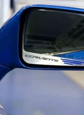 American Car Craft 2Pc Red Carbon Fiber Side View Mirror Trim Etched Corvette w/Slots Chevrolet Corvette Stingray C7 2014-2019                                     - ACC-052029-RD - Image 2