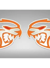 American Car Craft  Redeye Hellcat Badges 2pc Brushed Stainless Steel Hemi Orange Inlay Dodge Challenger 2015-2023                                     - ACC-152058-HORG - Image 2