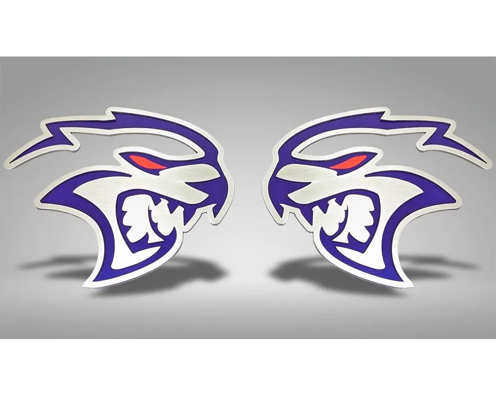 American Car Craft Hellcat Redeye Badges 2pc Brushed Stainless Steel Dodge Challenger 2015-2023 - ACC-152058-PCP