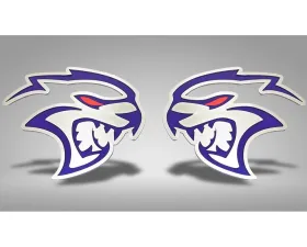 American Car Craft Hellcat Redeye Badges 2pc Brushed Stainless Steel Dodge Challenger 2015-2023
