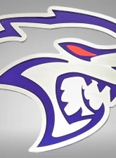 American Car Craft Hellcat Redeye Badges 2pc Brushed Stainless Steel Dodge Challenger 2015-2023                                     - ACC-152058-PCP - Image 2