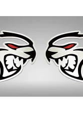 American Car Craft Redeye Hellcat Badges 2pc Brushed Stainless Steel Solid Black Inlay Dodge Challenger 2015-2023                                     - ACC-152058-SBLK - Image 2