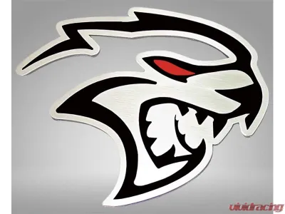 American Car Craft Redeye Hellcat Badges 2pc Brushed Stainless Steel Solid Black Inlay Dodge Challenger 2015-2023 - ACC-152058-SBLK