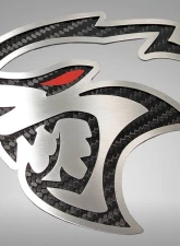 American Car Craft Redeye Hellcat Badges 2pc Brushed Stainless Steel Real Carbon Fiber Dodge Challenger Hellcat Redeye 2015-2023                                     - ACC-152059 - Image 3