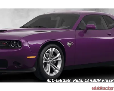 American Car Craft Redeye Hellcat Badges 2pc Brushed Stainless Steel Real Carbon Fiber Dodge Challenger Hellcat Redeye 2015-2023 - ACC-152059