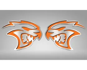 American Car Craft Hellcat Badges 2Pc Hemi Orange Inlay Dodge challenger Hellcat 2015-2023