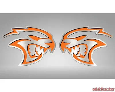 American Car Craft Hellcat Badges 2Pc Hemi Orange Inlay Dodge challenger Hellcat 2015-2023 - ACC-152060-HORG