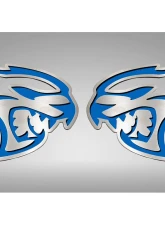 American Car Craft Hellcat Badges 2Pc Blue for 2015-2023 Dodge Challenger Mopar                                     - ACC-152060-MBLU - Image 2