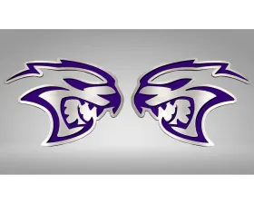 American Car Craft Hellcat Badges 2Pc Plum Crazy Purple Inlay Dodge challenger Hellcat 2015-2023