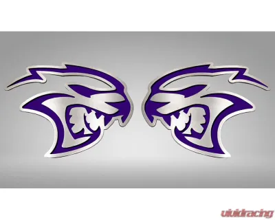 American Car Craft Hellcat Badges 2Pc Plum Crazy Purple Inlay Dodge challenger Hellcat 2015-2023 - ACC-152060-PCP