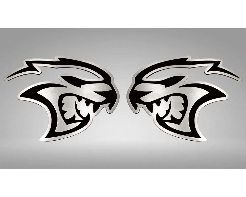 American Car Craft Hellcat Badges 2Pc  Solid Black Dodge Challenger Hellcat 2015-2023 - ACC-152060-SBLK
