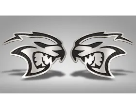 American Car Craft Hellcat Badges 2Pc Real Carbon Fiber Dodge Challenger Hellcat 2015-2023
