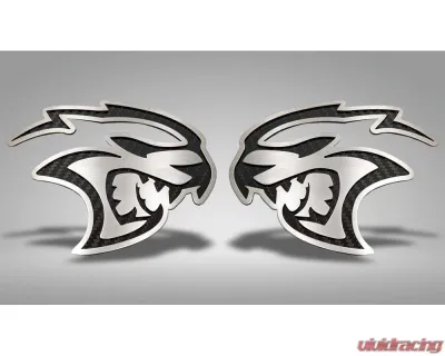American Car Craft Hellcat Badges 2Pc Real Carbon Fiber Dodge Challenger Hellcat 2015-2023 - ACC-152061