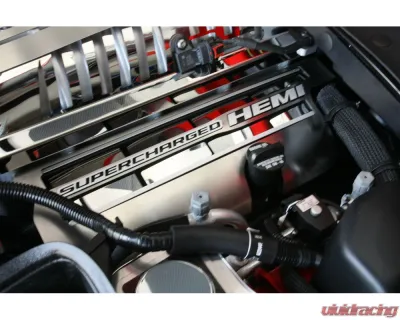 American Car Craft Red Eye Fuel Rail covers Brushed Stainless Steel Overlay 2Pc Dodge Charger |Challenger 2019-2023 - ACC-153127