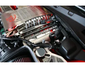 American Car Craft Red Eye Fuel Rail covers Brushed Stainless Steel Overlay 2Pc Dodge Charger |Challenger 2019-2023