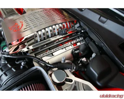 American Car Craft Red Eye Fuel Rail covers Brushed Stainless Steel Overlay 2Pc Dodge Charger |Challenger 2019-2023 - ACC-153127
