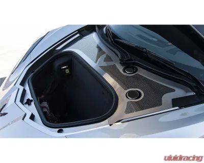 American Car Craft Front Wiper Cowl Brushed Stainless w/Polished Perforated Insert Chevrolet Corvette C8 2020-2024 - ACC-881004