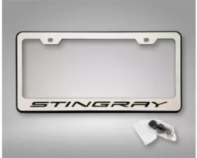 American Car Craft  License Plate Frame Stingray Style Black Chevrolet Corvette C8 2020-2024