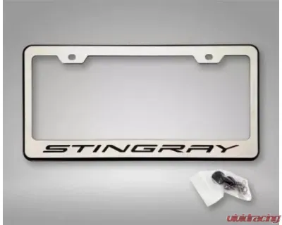 American Car Craft License Plate Frame Stingray Style Black Chevrolet Corvette C8 2020-2024 - ACC-882017