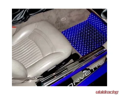 American Car Craft Floor Mat Diamond Plate Blue Show Mat 2pc Chevrolet Corvette 1999-2004 - ACC-031003
