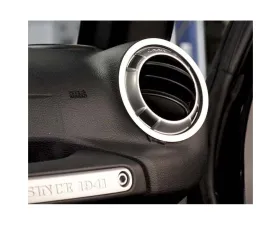 American Car Craft 4Pc Polished Stainless Steel Front A/C Trim Rings Jeep Wrangler JK 2007-2018