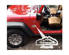 American Car Craft 2Pc Brushed Stainless Steel Rubicon 4x4 Badges Jeep Wrangler JK 2007-2018